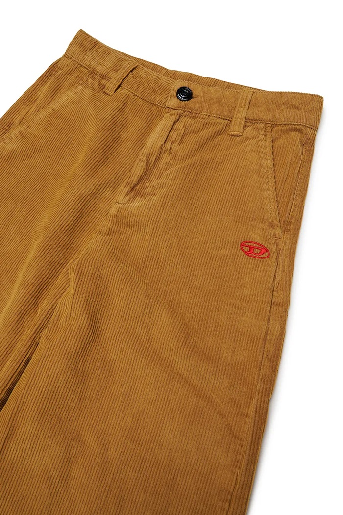 Dziewczynka Diesel Spodnie straight dziecięce bawełniane PITTY TROUSERS J02908.KXBVA brązowy