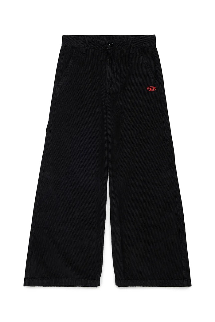 Diesel Прав панталон за деца от памук PITTY TROUSERS черен J02908.KXBVA