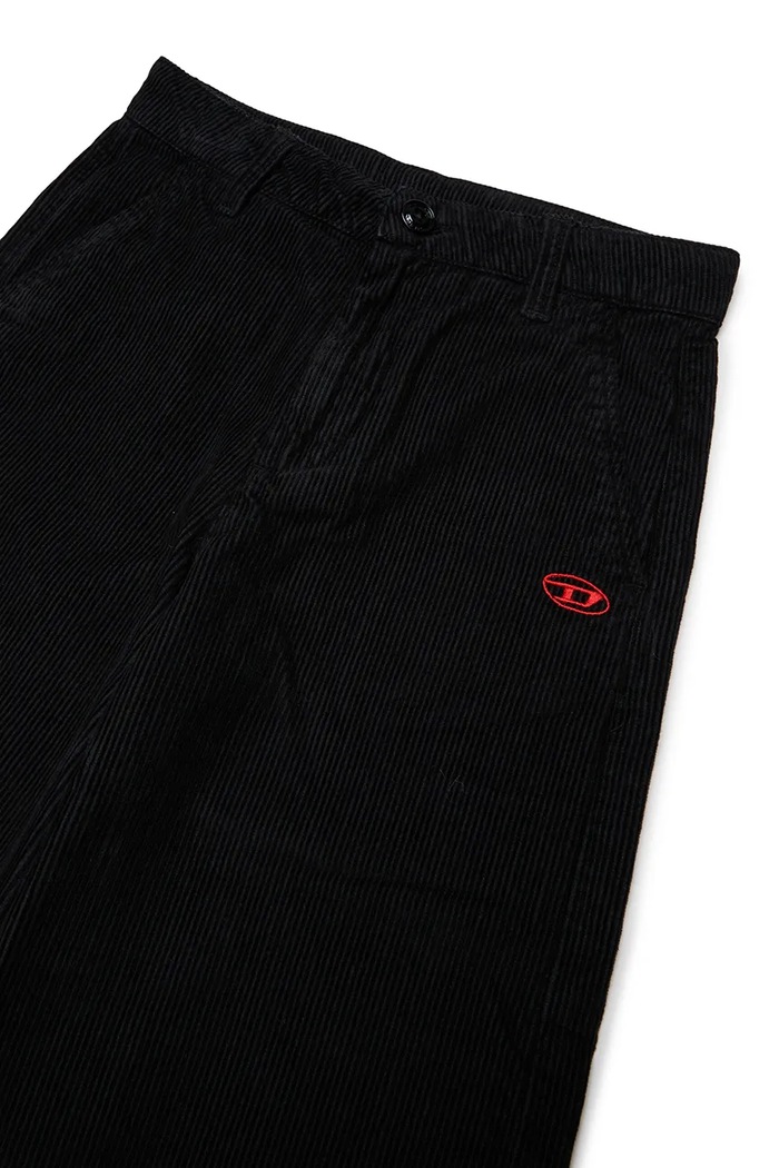 Момиче Diesel Прав панталон за деца от памук PITTY TROUSERS J02908.KXBVA черен
