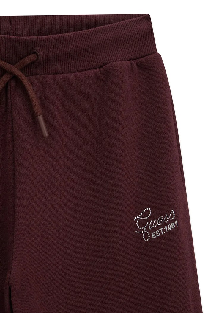 Fete Guess pantaloni wide leg pentru copii, din bumbac J6YB15.K3935.9BY2 burgundia