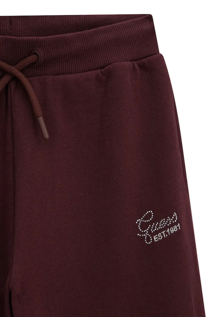 Fete Guess pantaloni wide leg pentru copii, din bumbac J6YB15.K3935.9BY2 burgundia