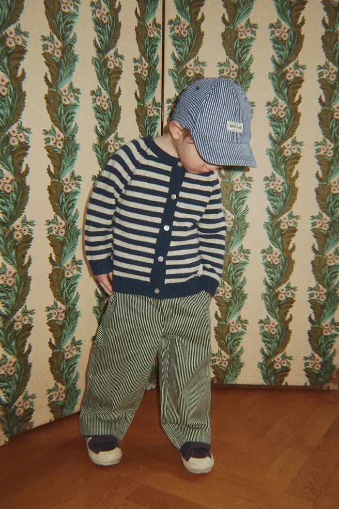 Konges Sløjd Spodnie dziecięce bawełniane LUC PANTS GOTS zielony KS106527.9BY2