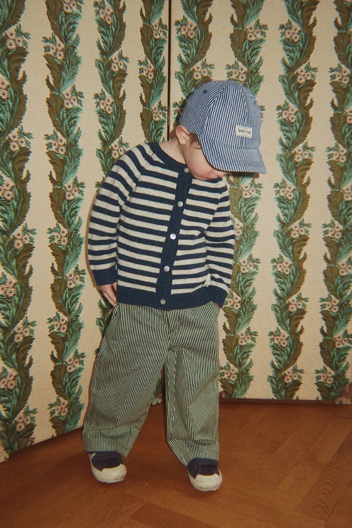 Konges Sløjd Spodnie dziecięce bawełniane LUC PANTS GOTS zielony KS106527.9BY2