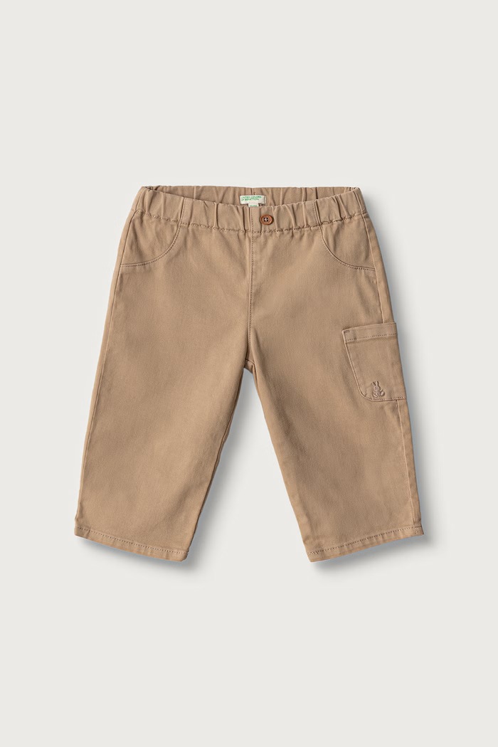 United Colors of Benetton Niemowlęce bawełniane z elastanem beżowy 46ZDAF01Z.W.Seasonal
