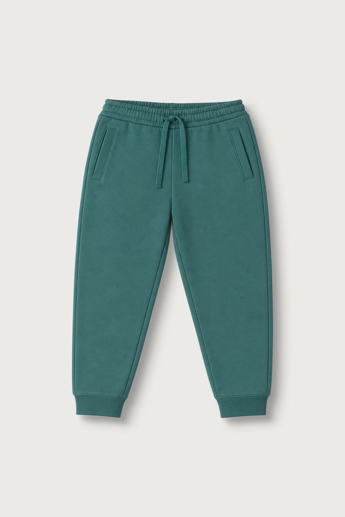 United Colors of Benetton Spodnie dresowe dziecięce bawełniane turkusowy 3J70GF05J.P.Seasonal