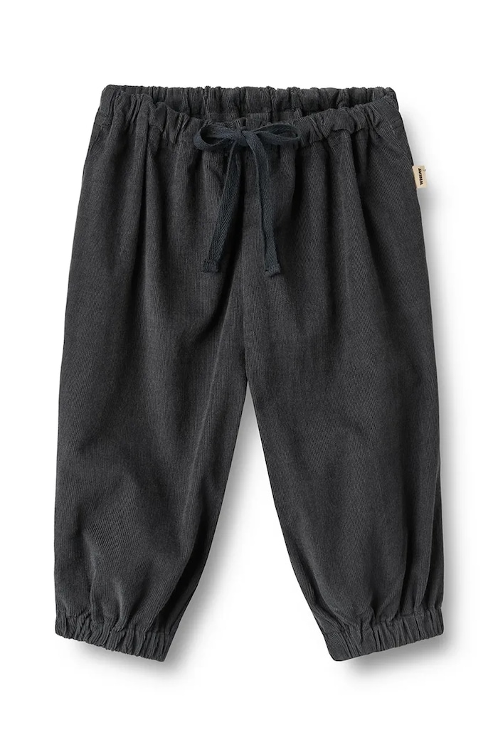 Wheat Spodnie joggery niemowlęce bawełniane czarny 6726.323.GOTS