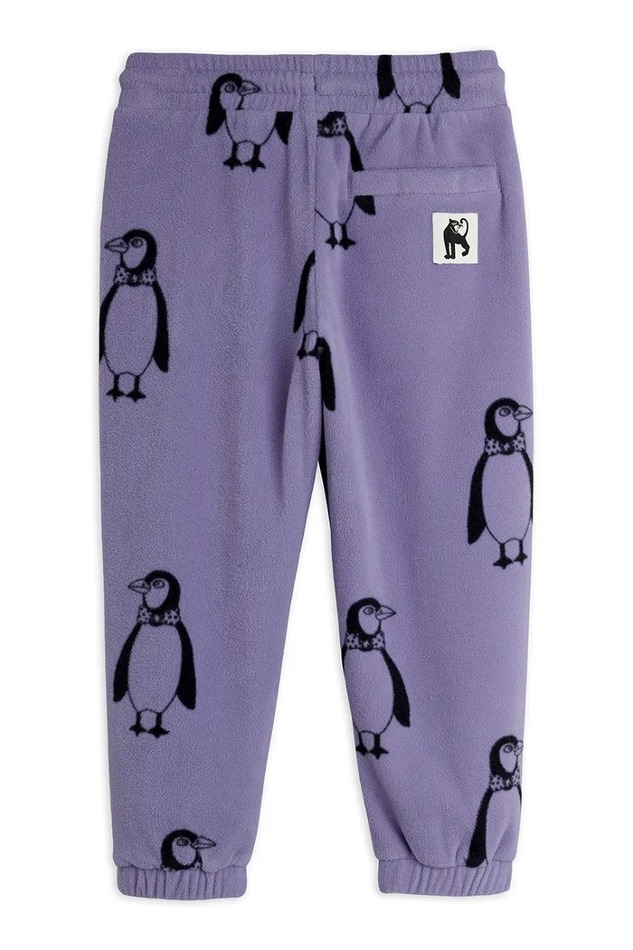 Chłopiec Mini Rodini spodnie joggery dziecięce polarowe Penguin 11000365 fioletowy