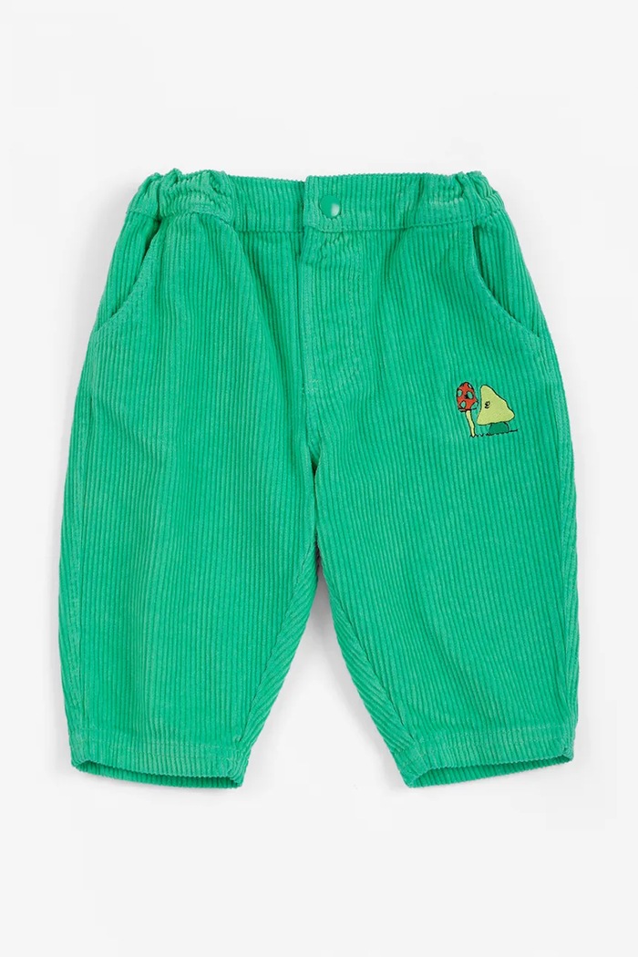 Bobo Choses hlače za bebe od pamuka Mush Monster 226AB078 zelena AW26