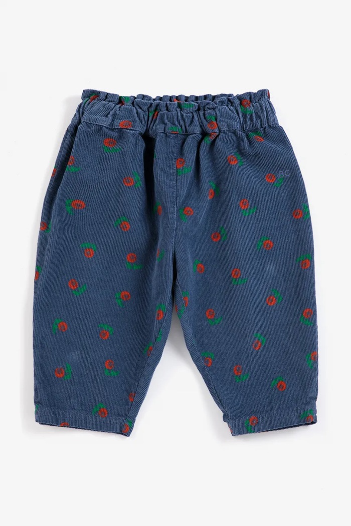 Bobo Choses Nohavice detské bavlnené Stamp Bloom 226AB076 tmavomodrá AW26