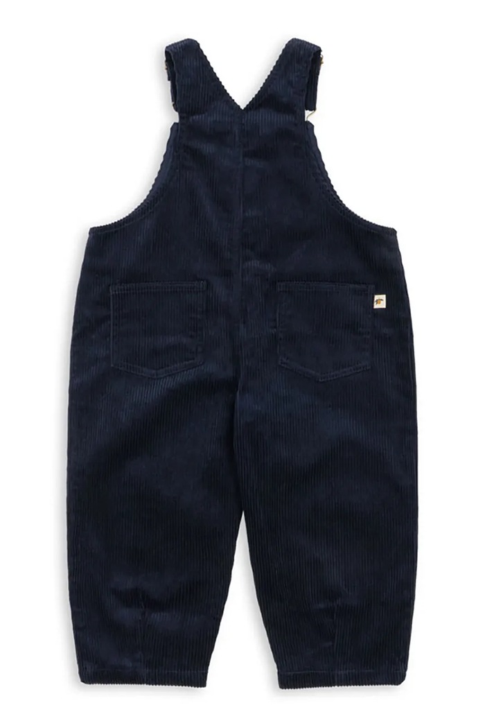 Konges Sløjd Nohavice na traky detské menčestrové SULLY OVERALLS GOTS KS106270.9BY2 tmavomodrá AW26