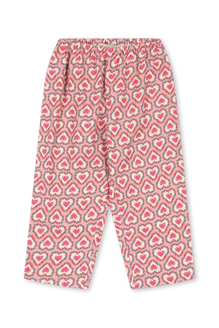 Konges Sløjd Spodnie dziecięce bawełniane MAITE PANTS GOTS różowy KS106142.9BY2