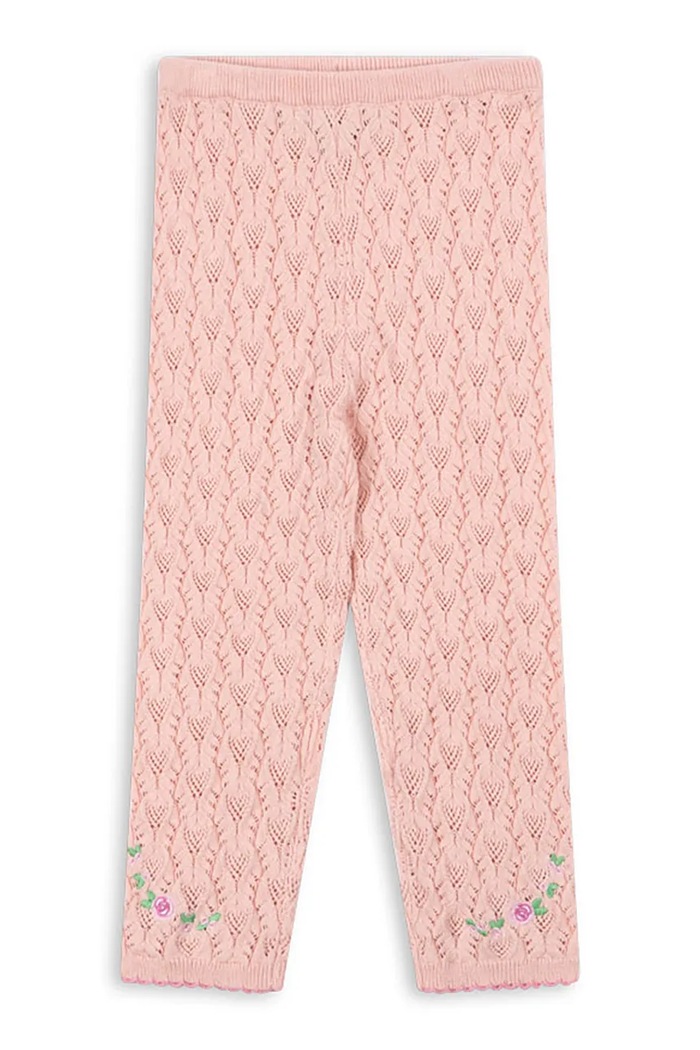 Konges Sløjd Legginsy dziecięce z bawełną ROSIER PANTS różowy KS106225.9BY2