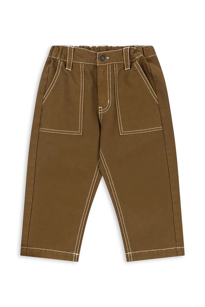 Konges Sløjd Hlače otroške bombažne RIDA PANTS GOTS KS106210.9BY2 rjava AW26