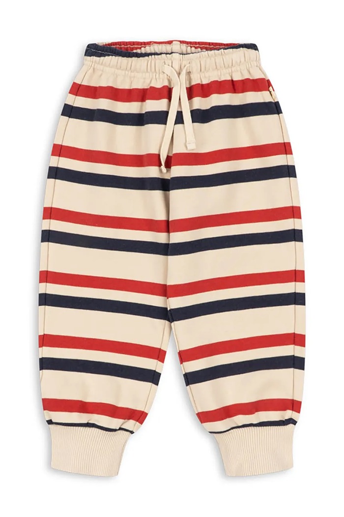 Konges Sløjd Spodnie dresowe dziecięce bawełniane LOU STRIPE SWEAT PANTS GOTS beżowy KS106117.9BY2