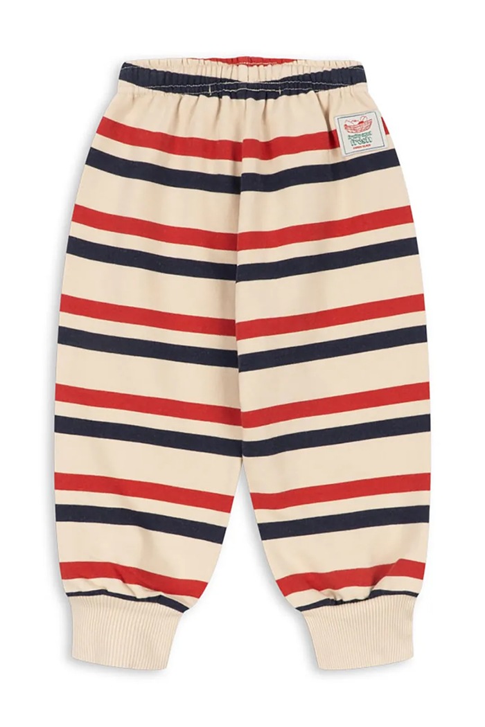 Konges Sløjd Spodnie dresowe dziecięce bawełniane LOU STRIPE SWEAT PANTS GOTS KS106117.9BY2 beżowy AW26