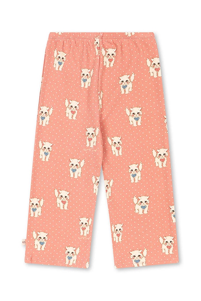 Konges Sløjd Spodnie dziecięce bawełniane z elastanem ELLA PANTS GOTS KS105984.9BY2 różowy AW26