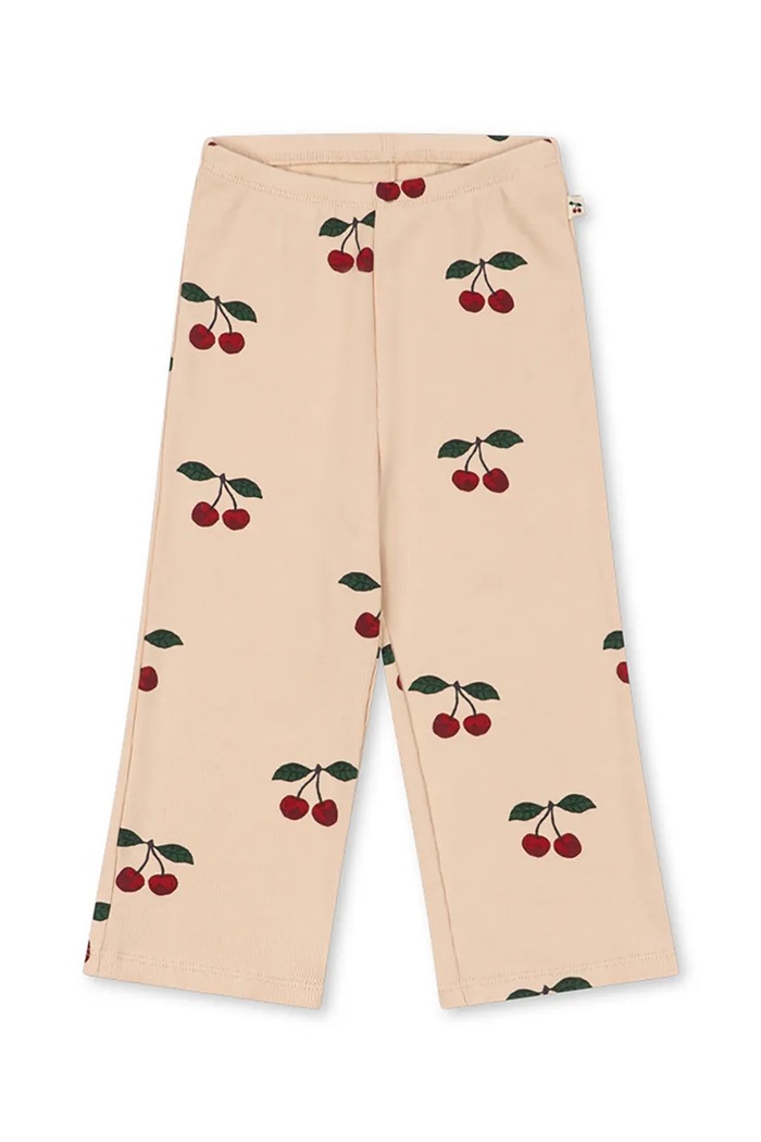 Konges Sløjd Spodnie dziecięce bawełniane z elastanem ELLA PANTS GOTS beżowy KS105984.9BY2