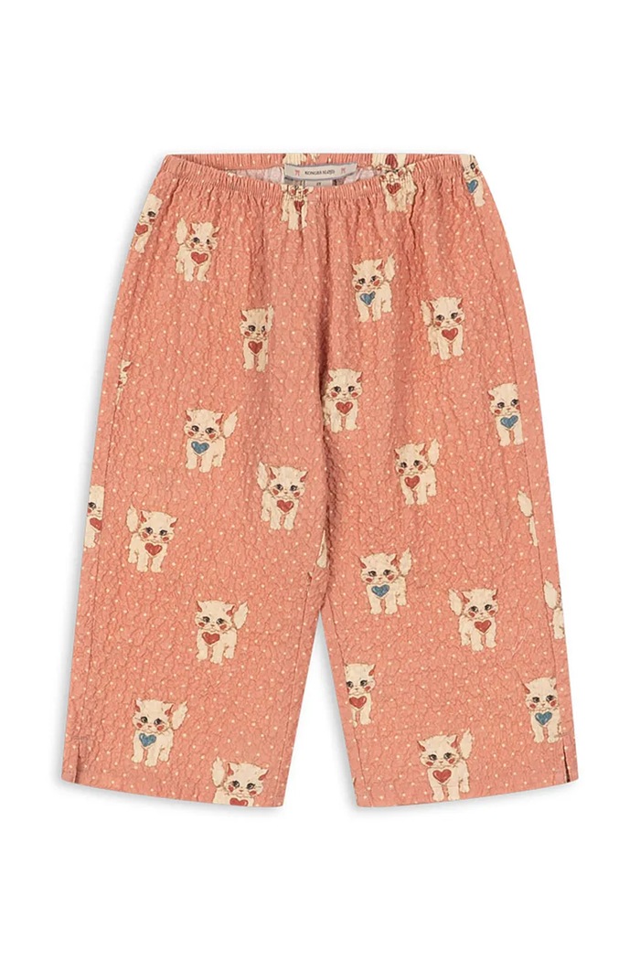 Konges Sløjd Wide leg hlače za djecu od pamuka s elastanom ELIN PANTS GOTS KS105980.9BY2 roza AW26