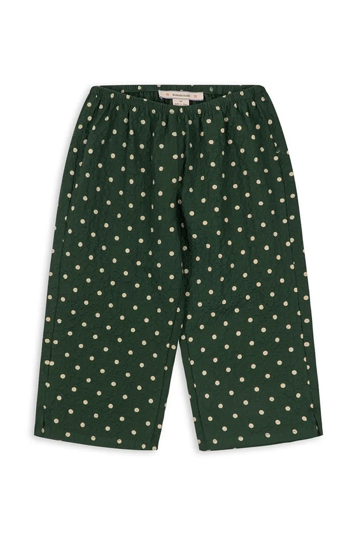 Konges Sløjd Nohavice wide leg detské bavlnené s elastanom ELIN PANTS GOTS KS105980.9BY2 zelená AW26