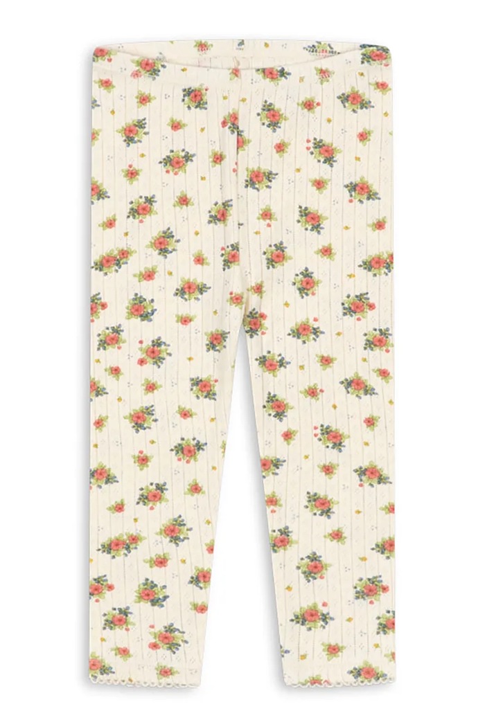 Konges Sløjd leggings per bambini in cotone MINNIE PANTS GOTS bianco KS106171.9BY2