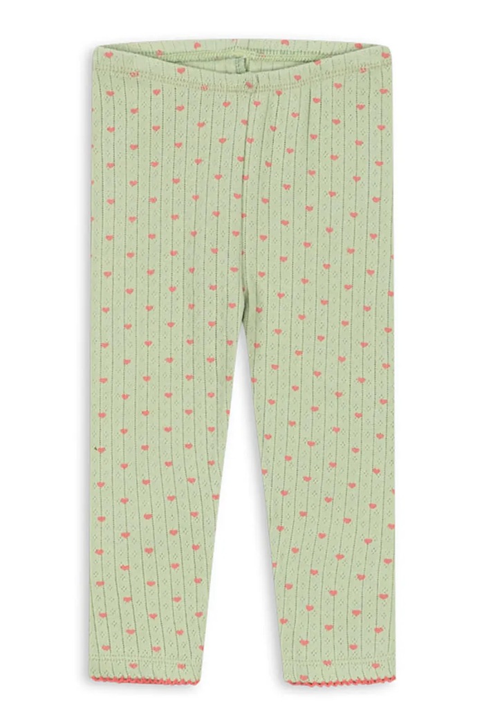 Konges Sløjd Legginsy dziecięce bawełniane MINNIE PANTS GOTS zielony KS106171.9BY2