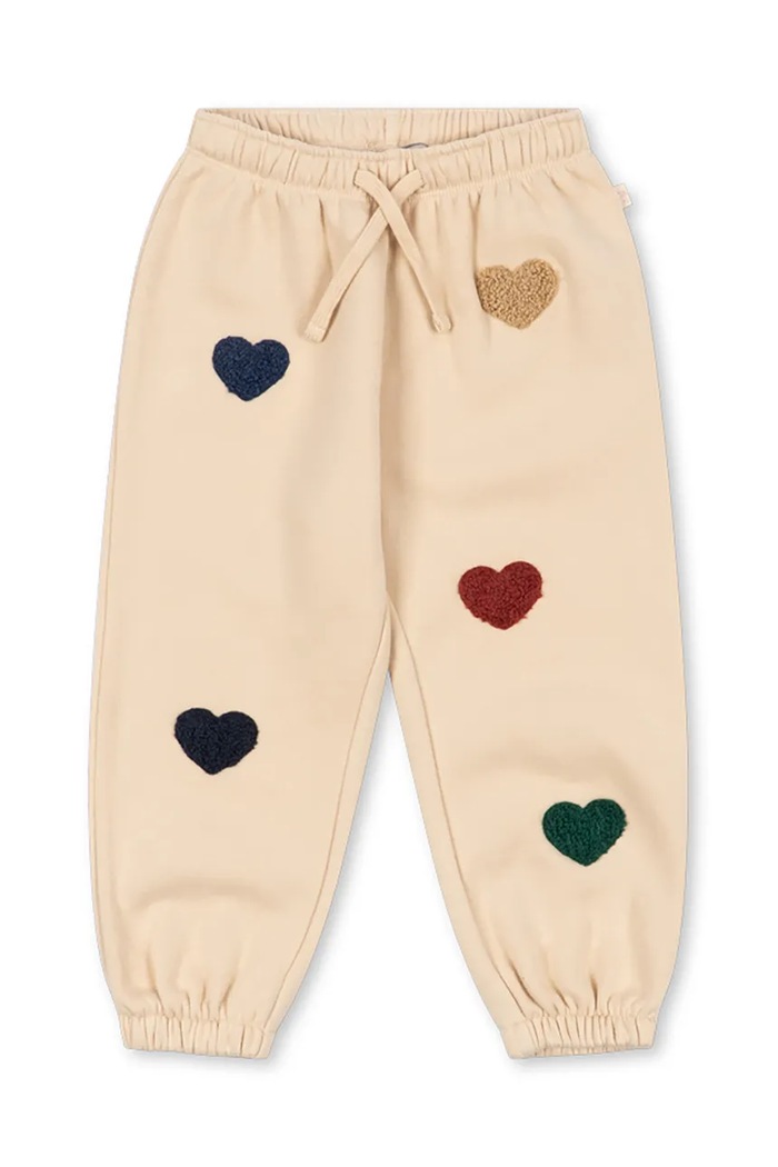 Konges Sløjd pantaloni da tuta per bambini con cotone LOU TERRY SWEAT PANTS OCS beige KS106110.9BY2