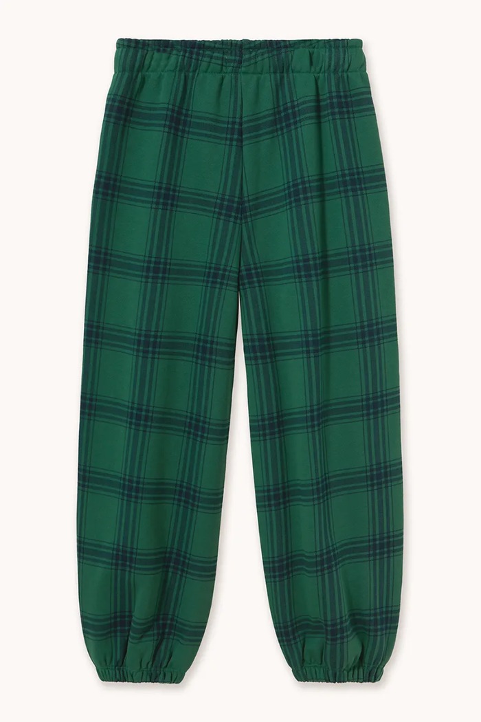 Tinycottons tepláky dětské bavlněné GREEN CHECK SWEATPANT AW26.327 zelená AW26
