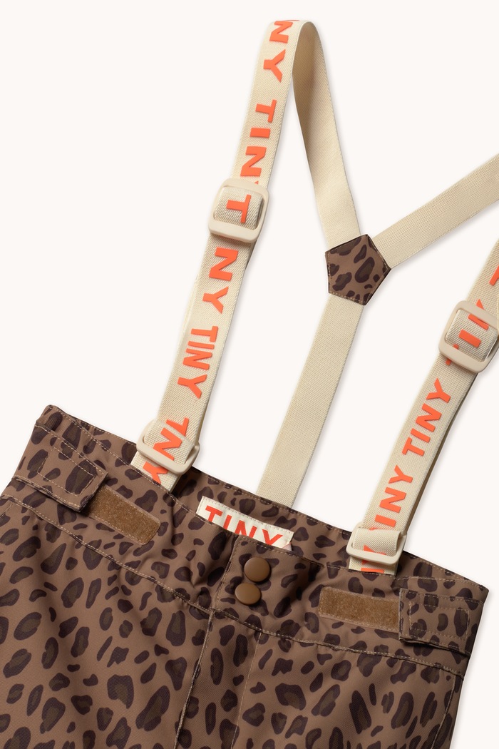 Spodnie narciarskie dziecięce ANIMAL PRINT SNOW PANT Tinycottons AW26.023 brązowy