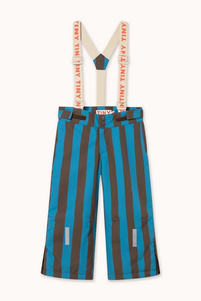 Tinycottons Spodnie narciarskie dziecięce BLUE STRIPES SNOW PANT AW26.007 niebieski AW26