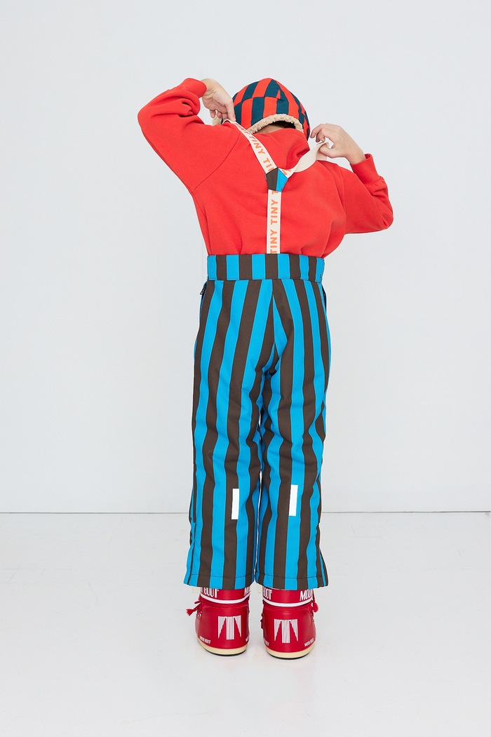 Tinycottons Spodnie narciarskie dziecięce BLUE STRIPES SNOW PANT AW26.007