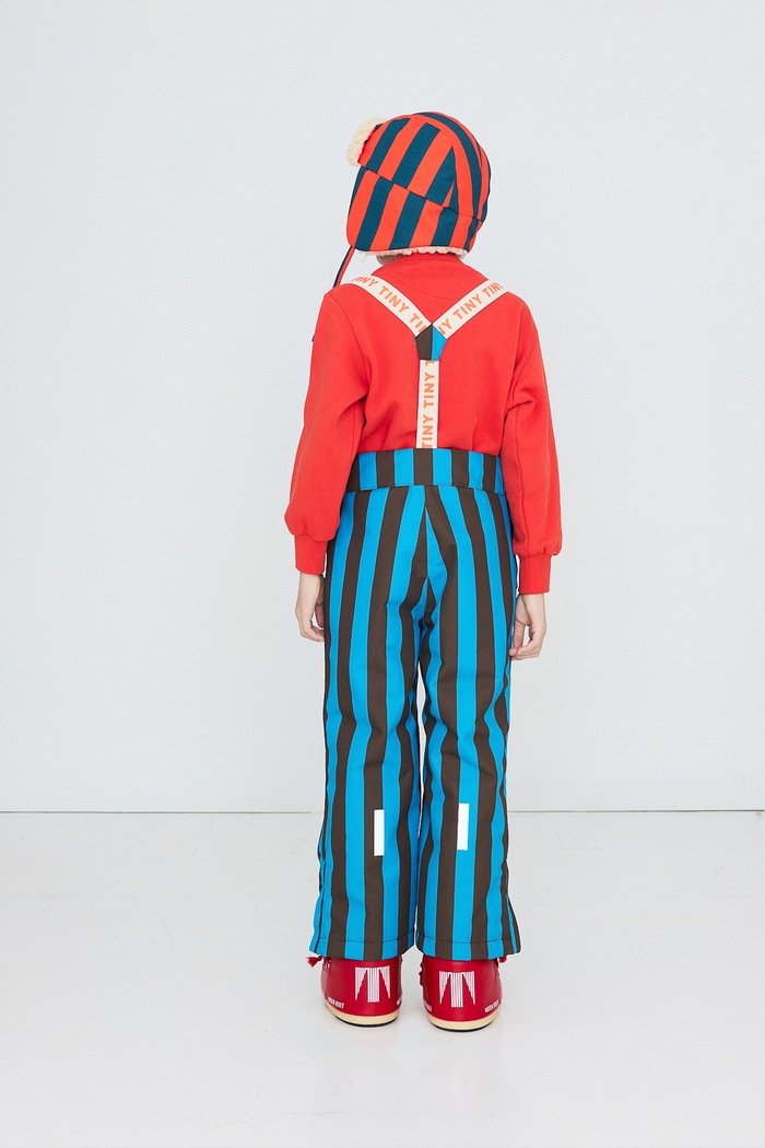 Tinycottons Spodnie narciarskie dziecięce BLUE STRIPES SNOW PANT AW26.007