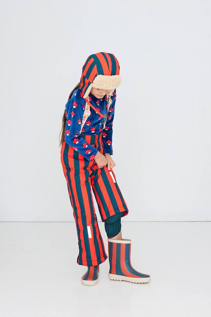 Tinycottons Spodnie narciarskie dziecięce RED STRIPES SNOW PANT AW26.004