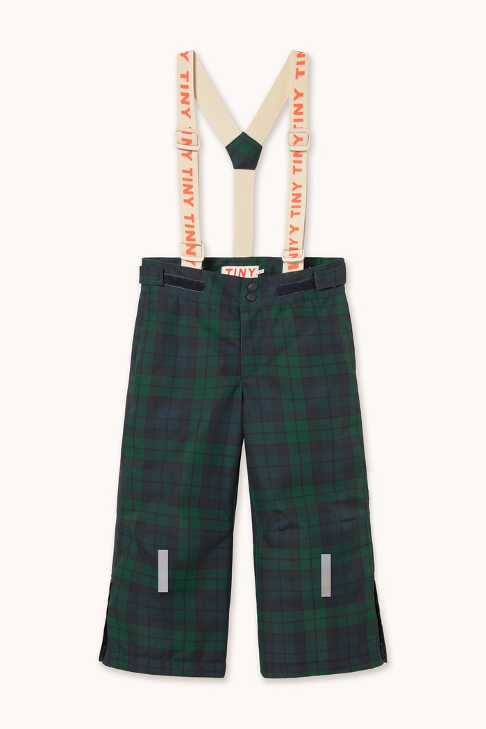 Tinycottons Spodnie narciarskie dziecięce CHECK SNOW PANT AW26.018 zielony AW26