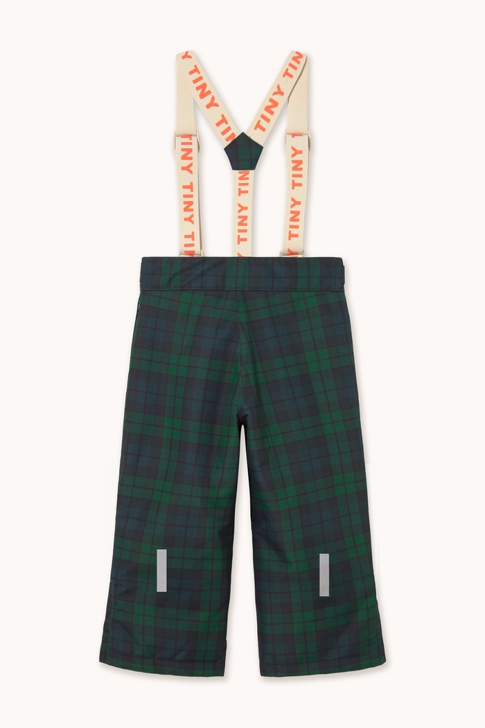Chłopiec Tinycottons Spodnie narciarskie dziecięce CHECK SNOW PANT AW26.018 zielony