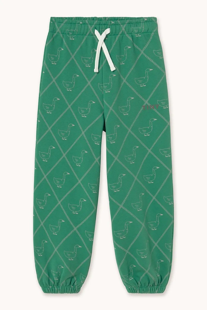 Tinycottons tepláky dětské bavlněné GEESE SWEATPANT zelená AW26.339