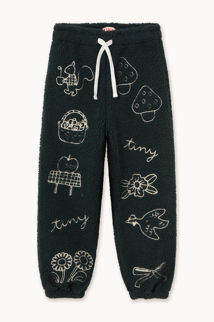 Tinycottons Spodnie dresowe dziecięce polarowe TINY APPLES SHERPA SWEATPANT AW26.295 granatowy AW26