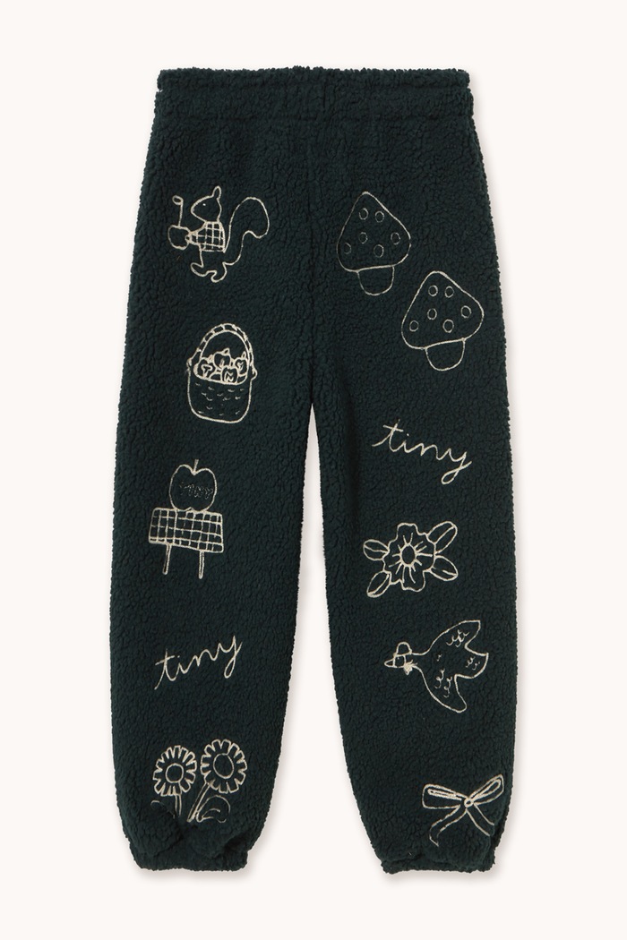 Chłopiec Tinycottons Spodnie dresowe dziecięce polarowe TINY APPLES SHERPA SWEATPANT AW26.295 granatowy