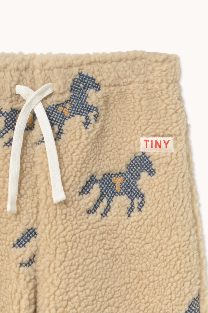 Spodnie dresowe dziecięce polarowe HORSES SHERPA SWEATPANT Tinycottons AW26.250 beżowy