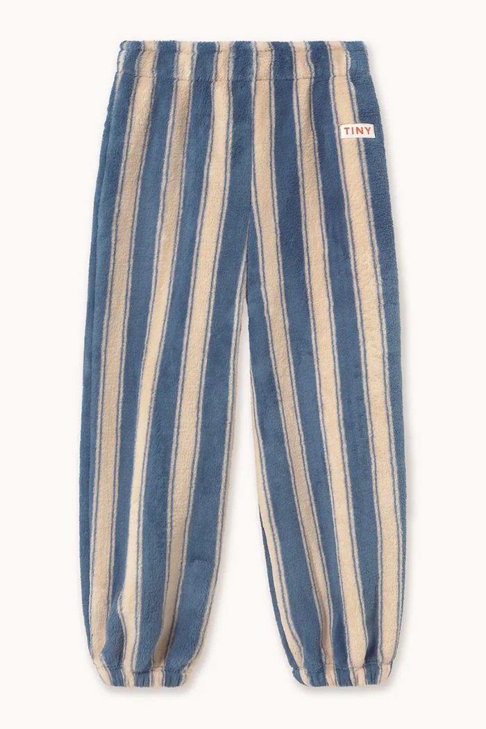 Tinycottons tepláky dětské fleecové BLUE RETRO STRIPES POLAR SWEATPANT AW26.257 modrá AW26