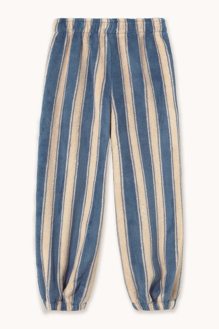 CHLAPEC Tinycottons tepláky dětské fleecové BLUE RETRO STRIPES POLAR SWEATPANT AW26.257 modrá