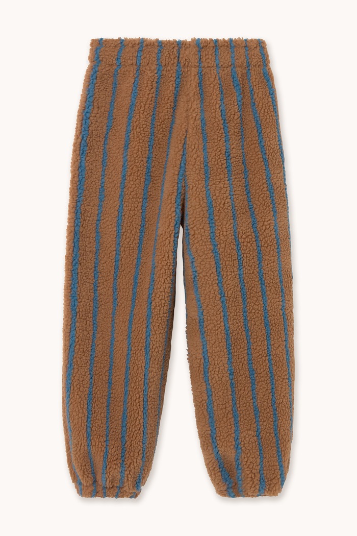 Chłopiec Tinycottons Spodnie dresowe dziecięce polarowe LINES SHERPA SWEATPANT AW26.238 brązowy