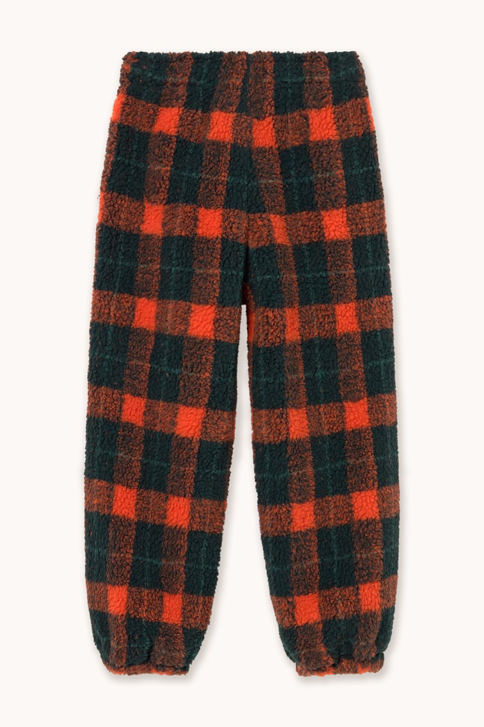 Chłopiec Tinycottons Spodnie dresowe dziecięce polarowe RED CHECK SHERPA SWEATPANT AW26.241 czerwony