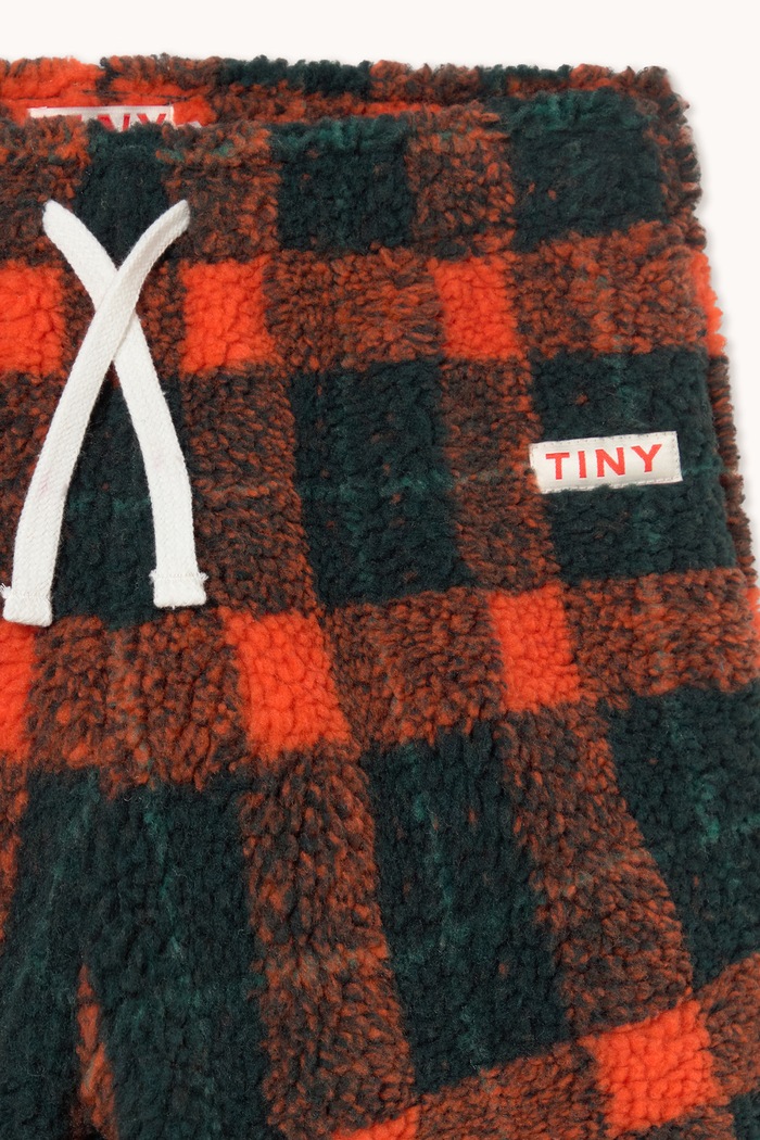 Spodnie dresowe dziecięce polarowe RED CHECK SHERPA SWEATPANT Tinycottons AW26.241 czerwony