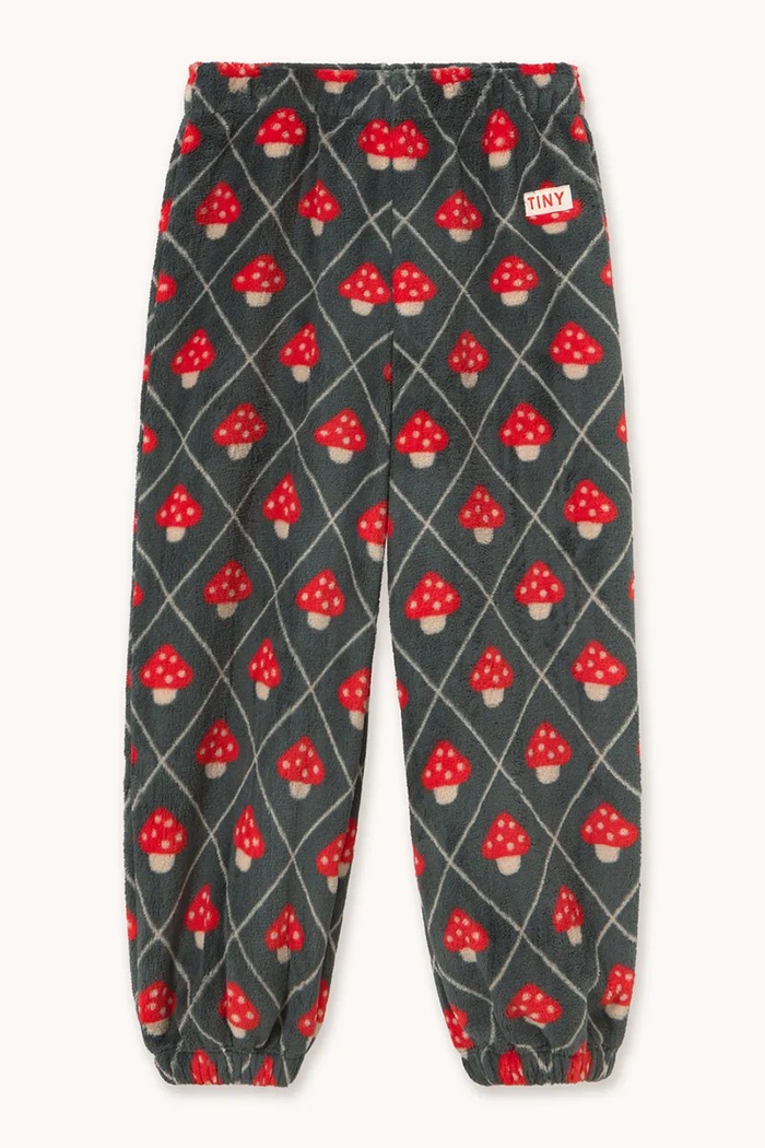 Tinycottons tepláky dětské fleecové MUSHROOMS POLAR SWEATPANT AW26.255 červená AW26