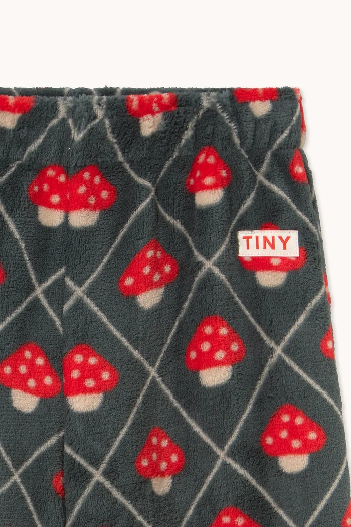 Tinycottons tepláky dětské fleecové MUSHROOMS POLAR SWEATPANT červená AW26.255