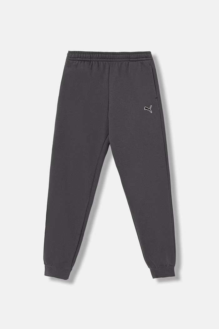 Puma spodnie dresowe dziecięce z bawełną ESS ELEVATED Sweatpants FL szary 694702