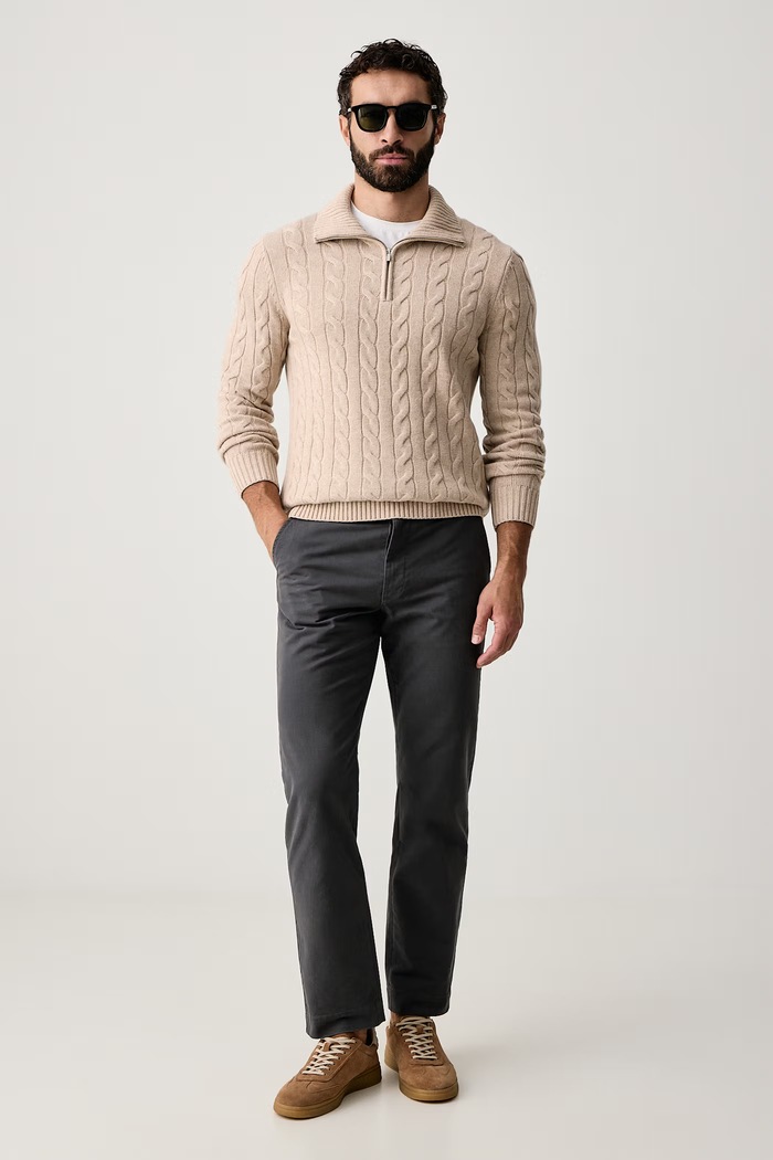 Officine Generale Spodnie chinos męskie bawełniane DLCMCHN710 szary AW26