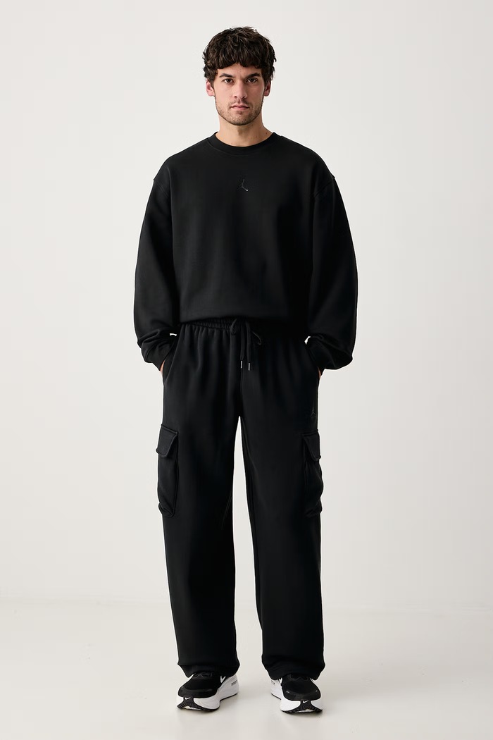 Jordan Spodnie dresowe męskie z bawełną Brooklyn Fleece IO1816.010 czarny AW26