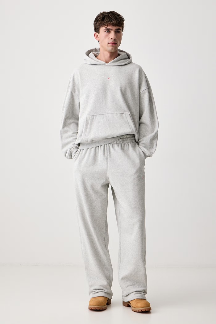 Jordan Spodnie dresowe męskie z bawełną Flight Fleece IW6372.050 szary AW26