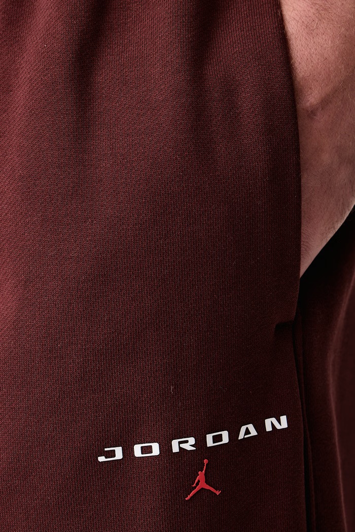 Spodnie dresowe męskie z bawełną Flight Fleece Jordan IW6372.273 brązowy